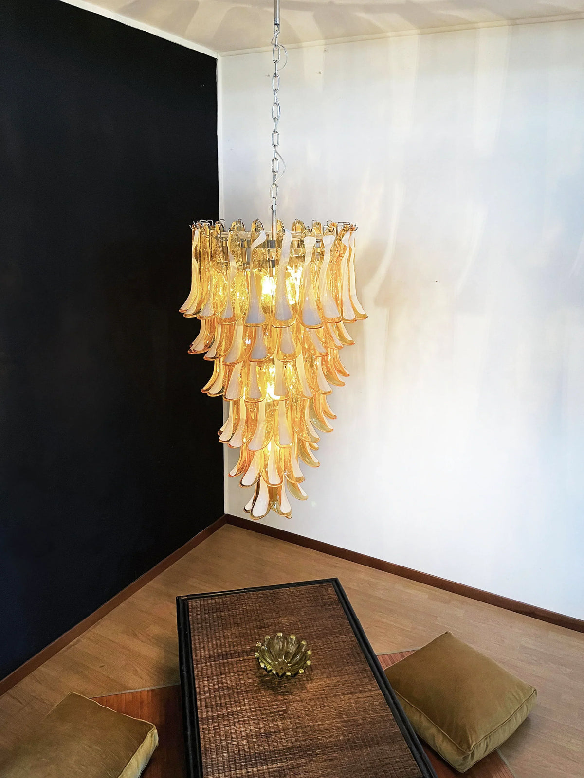 Petals Spiral Murano Amber Chandelier - view 9