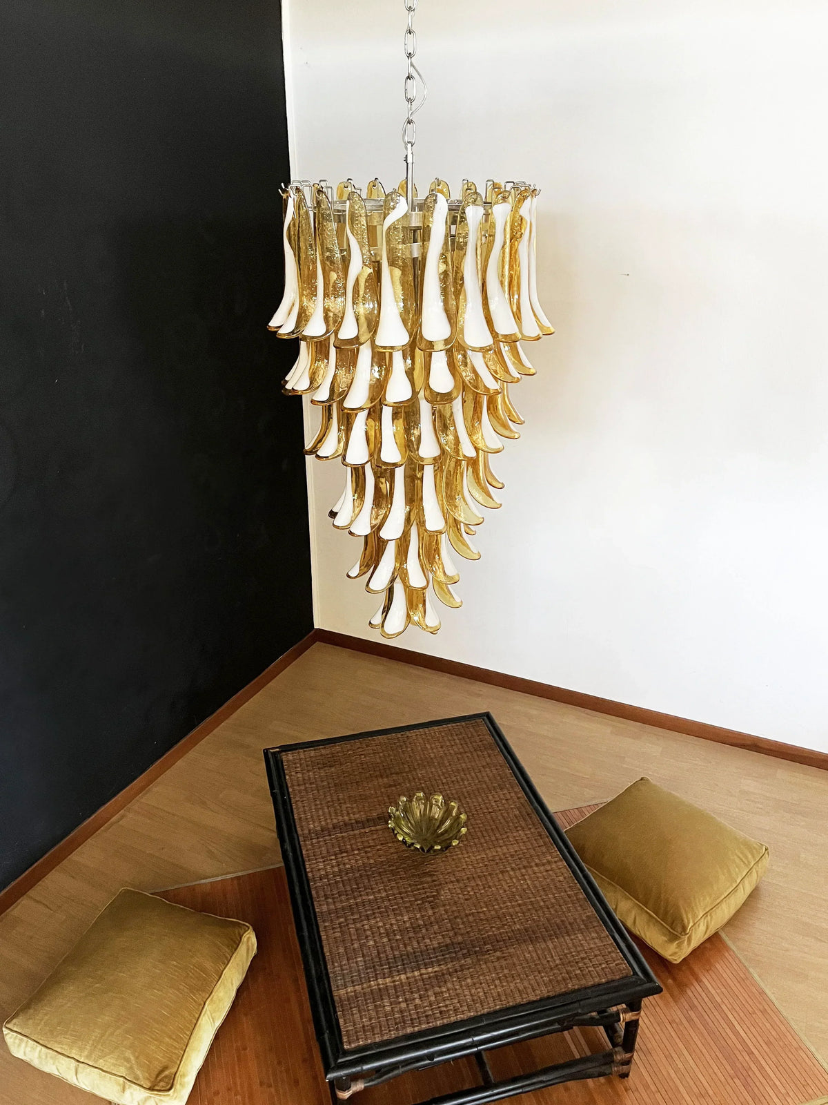 Petals Spiral Murano Amber Chandelier - view 14