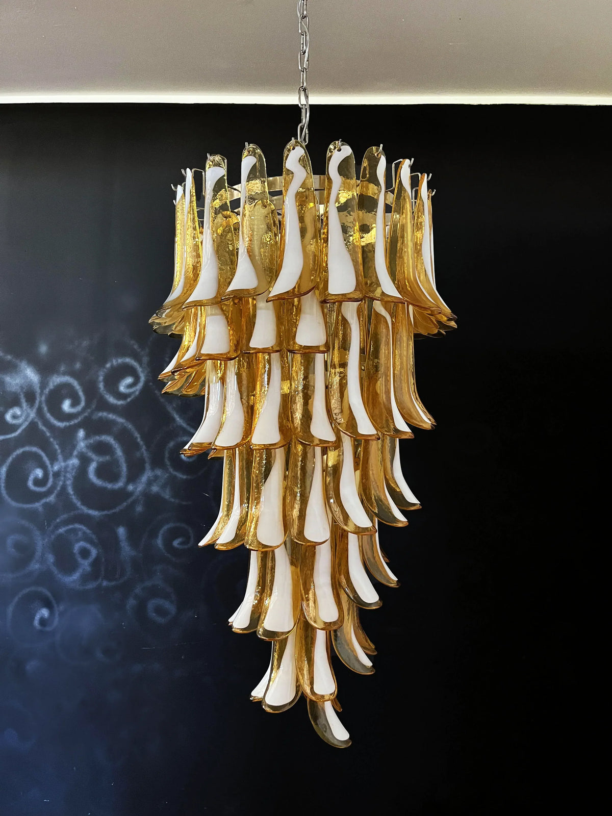 Petals Spiral Murano Amber Chandelier - view 16