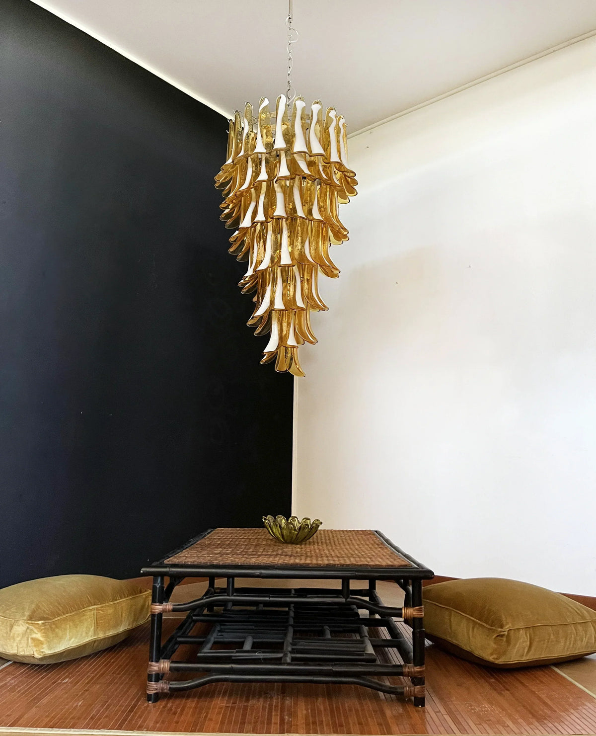 Petals Spiral Murano Amber Chandelier - view 12