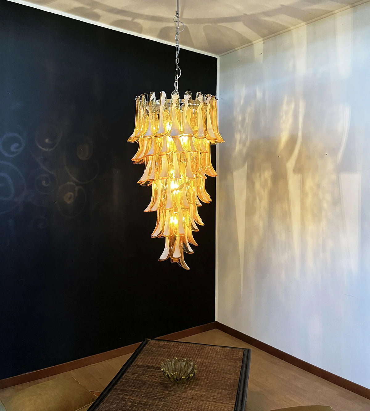 Petals Spiral Murano Amber Chandelier - view 4