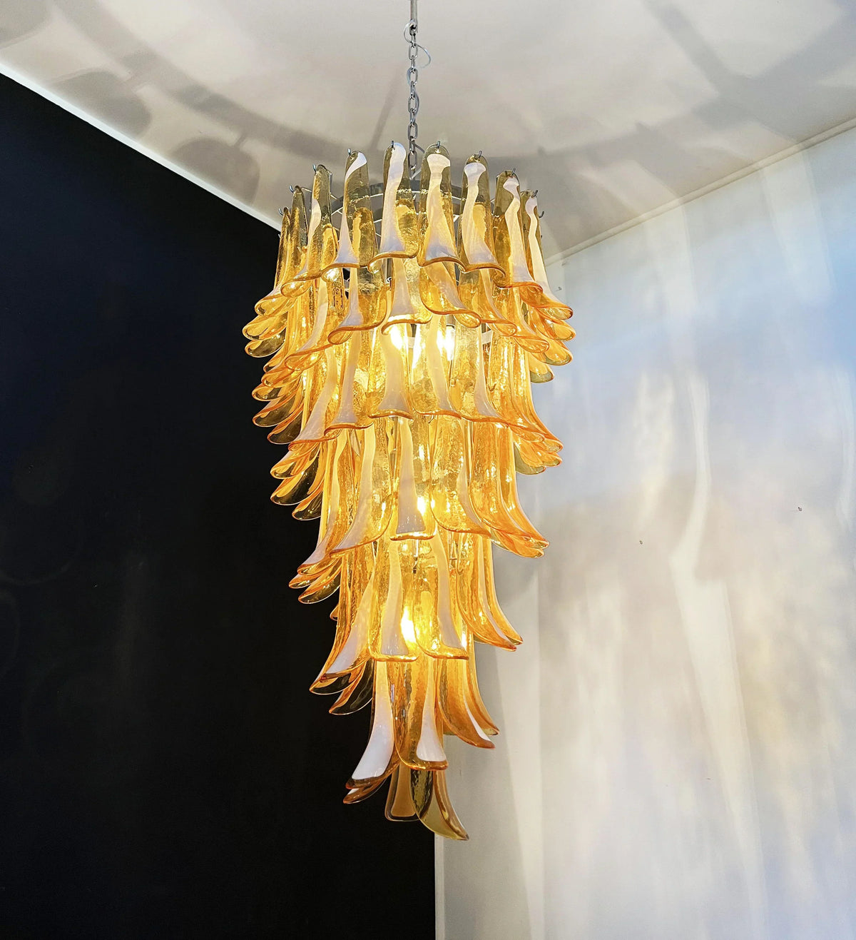 Petals Spiral Murano Amber Chandelier - view 15