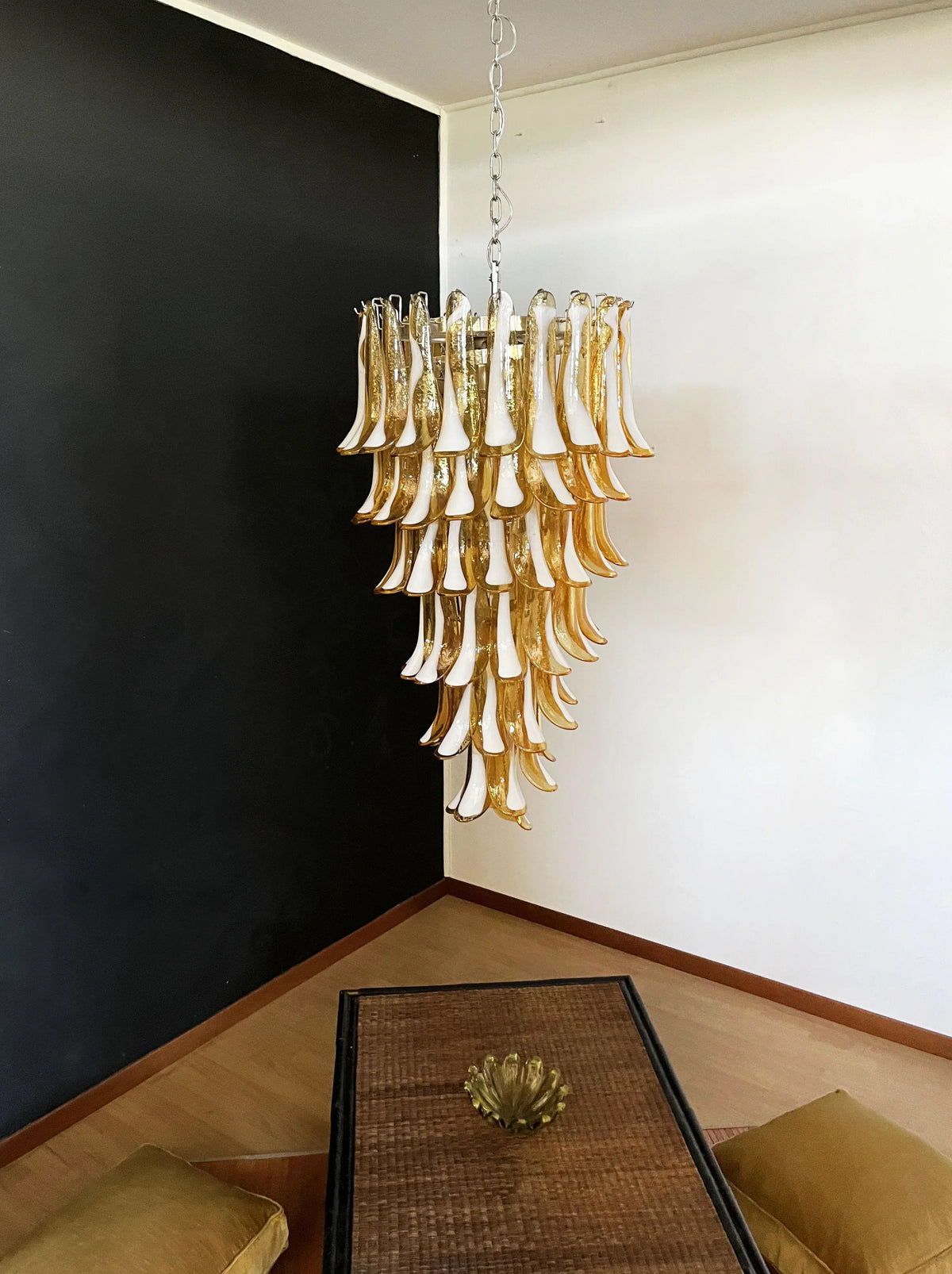 Petals Spiral Murano Amber Chandelier - view 8