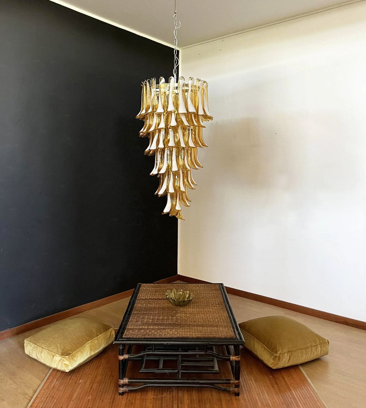 Petals Spiral Murano Amber Chandelier - view 5