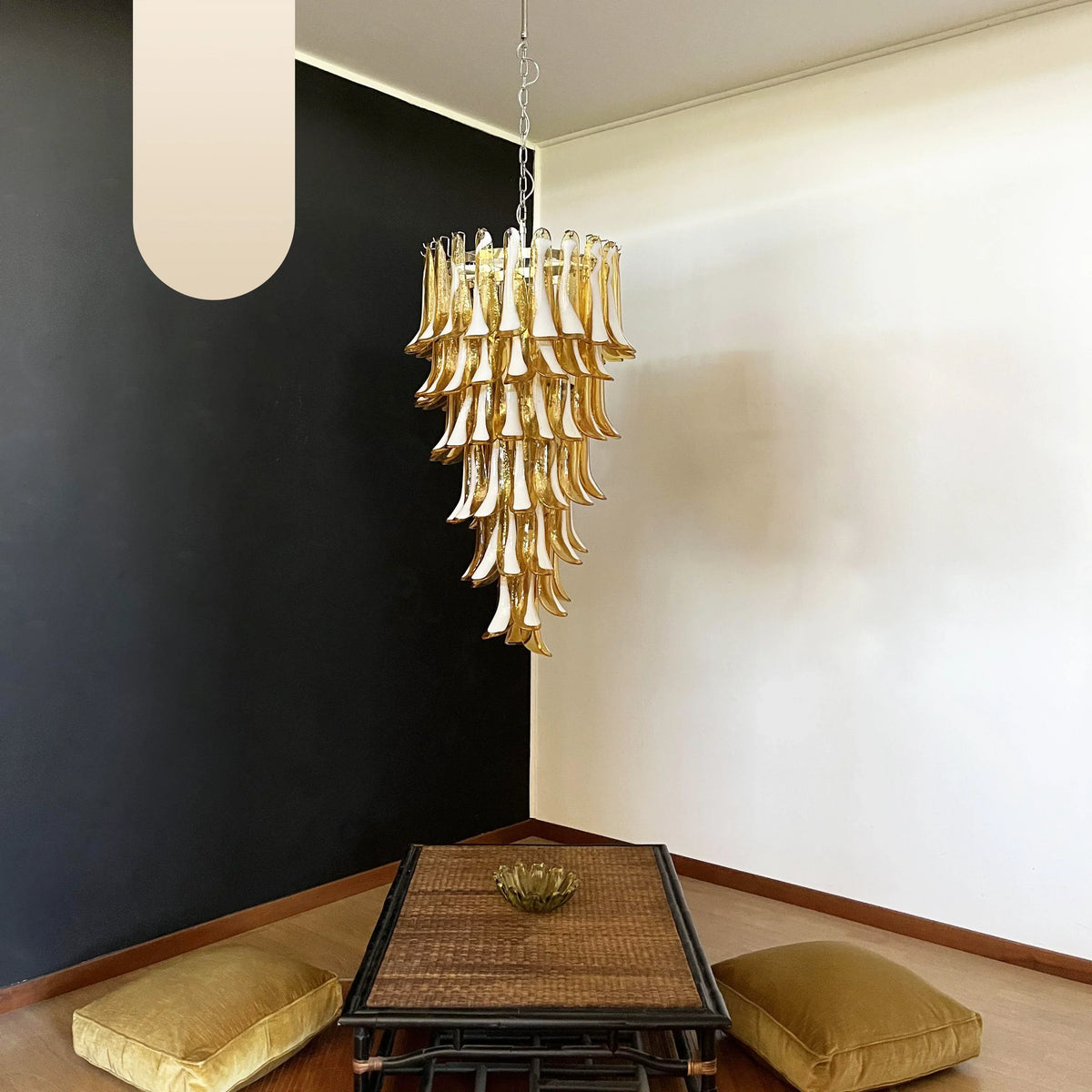 Petals Spiral Murano Amber Chandelier - view 20