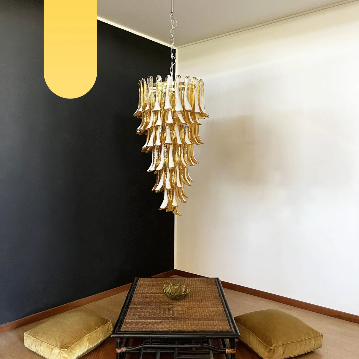 Petals Spiral Murano Amber Chandelier - view 22