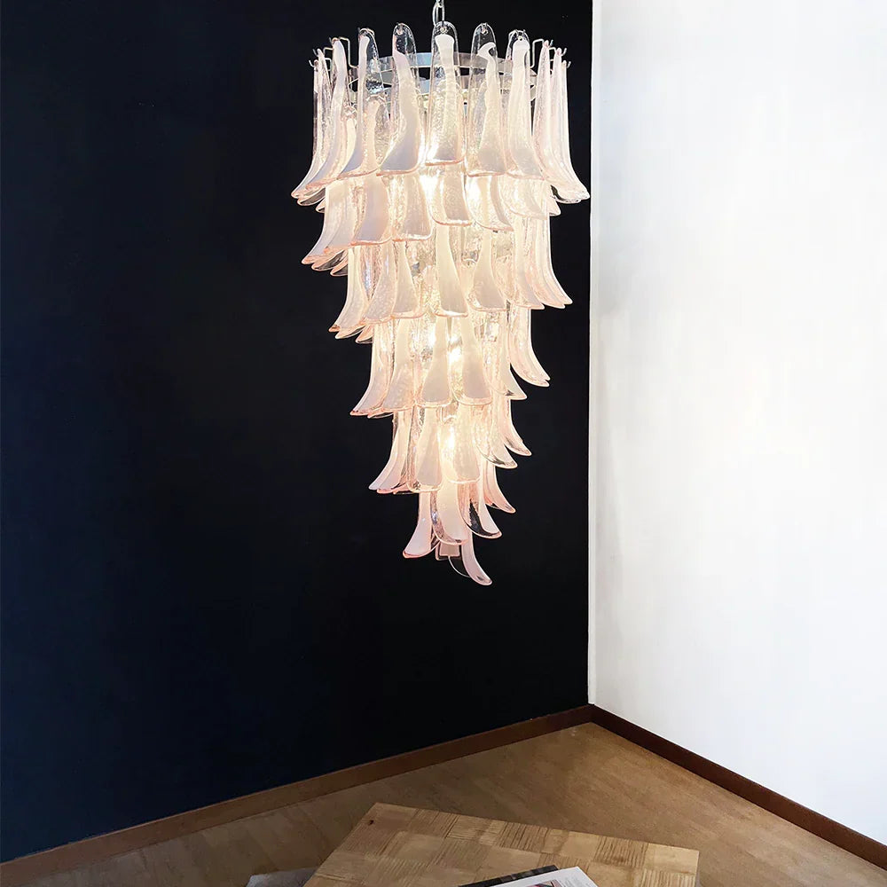 Petals Spiral Murano Pink Chandelier - view 2