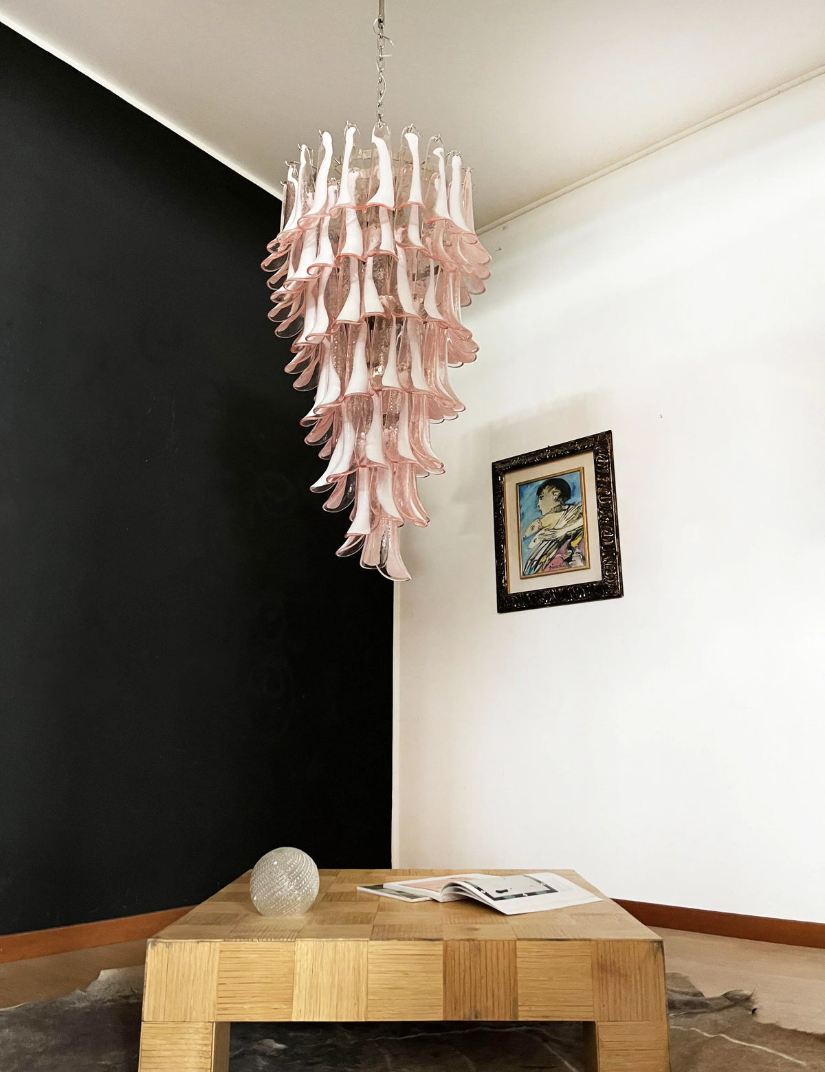Petals Spiral Murano Pink Chandelier - view 9