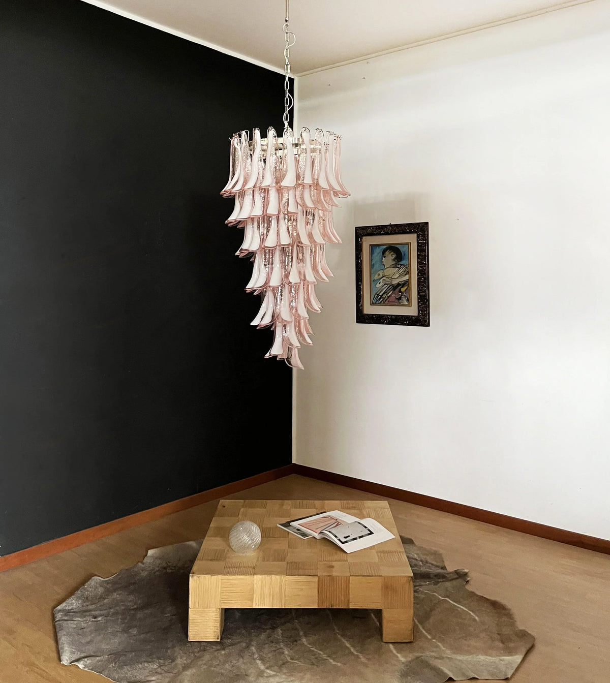 Petals Spiral Murano Pink Chandelier - view 4