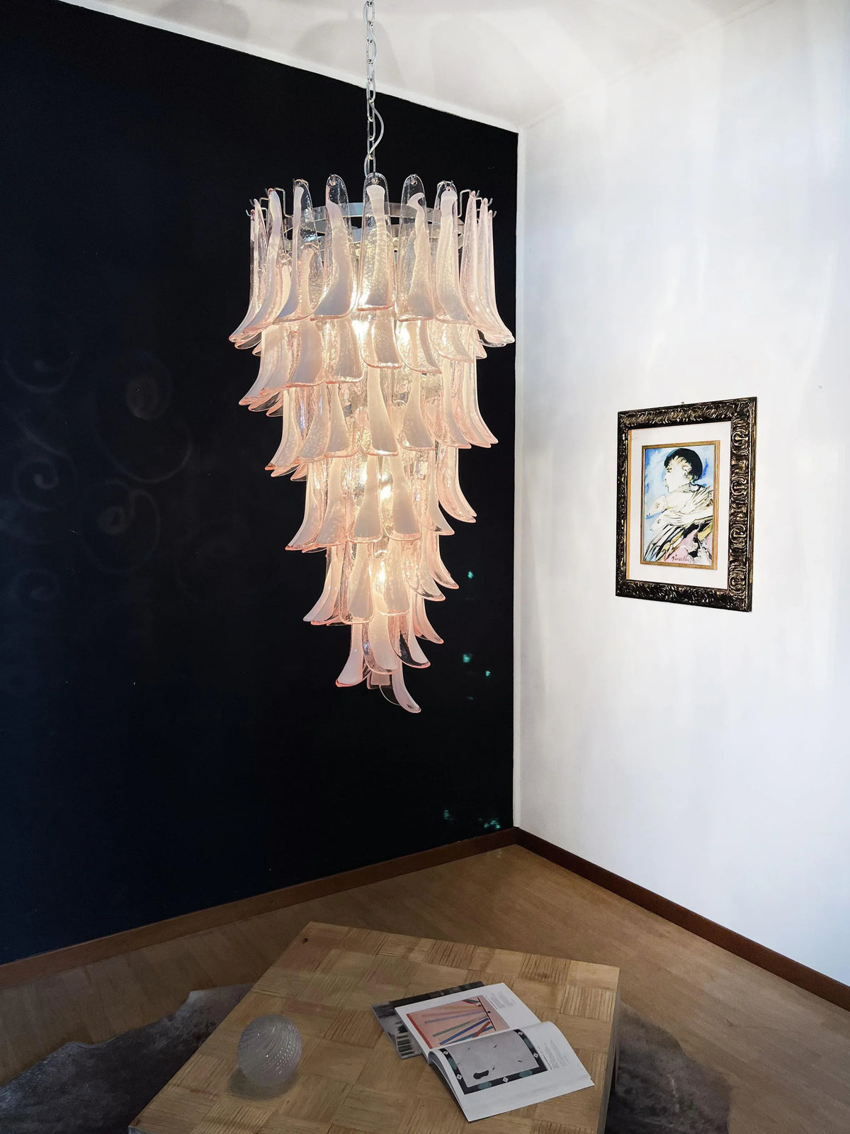 Petals Spiral Murano Pink Chandelier - view 6