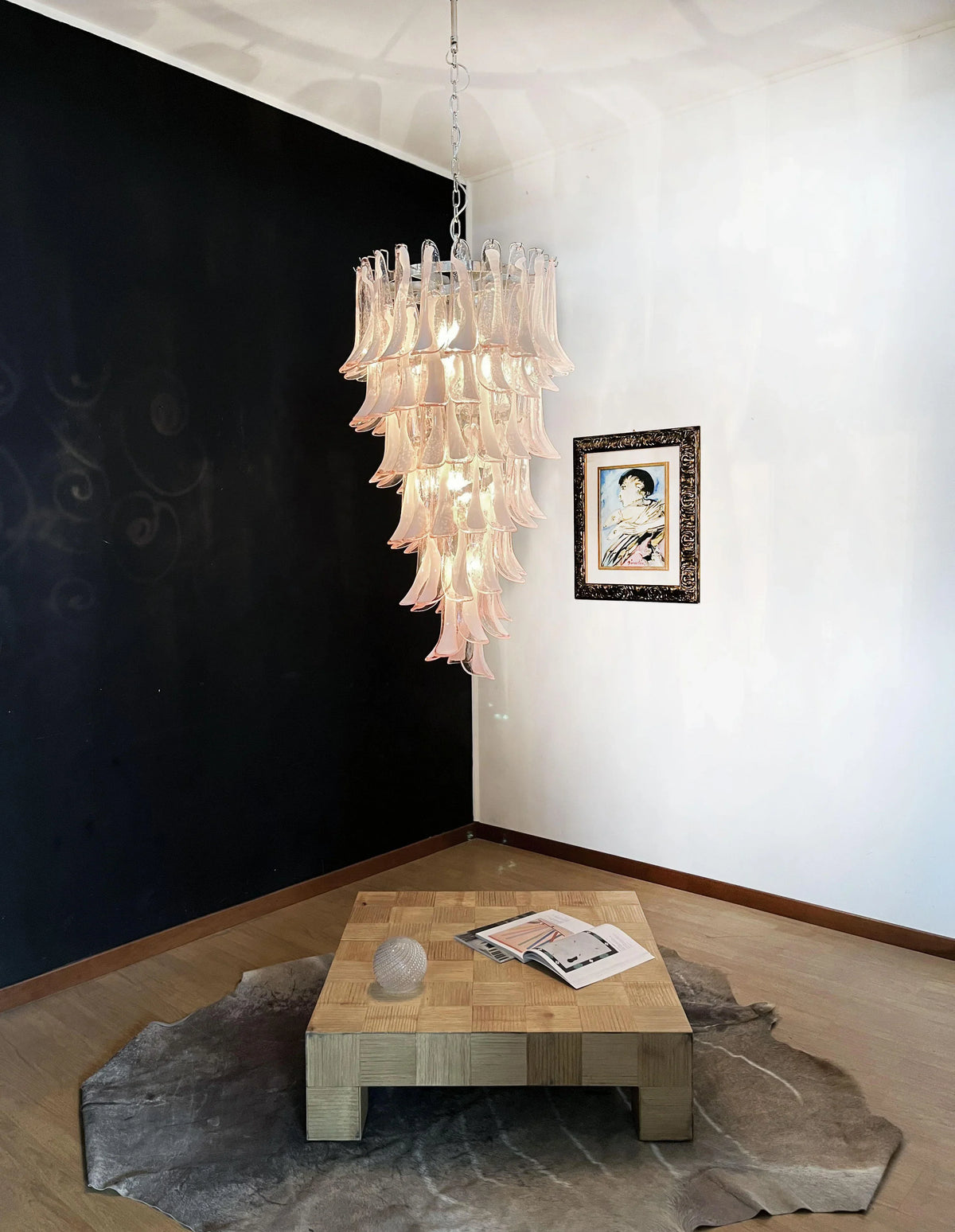 Petals Spiral Murano Pink Chandelier - view 3