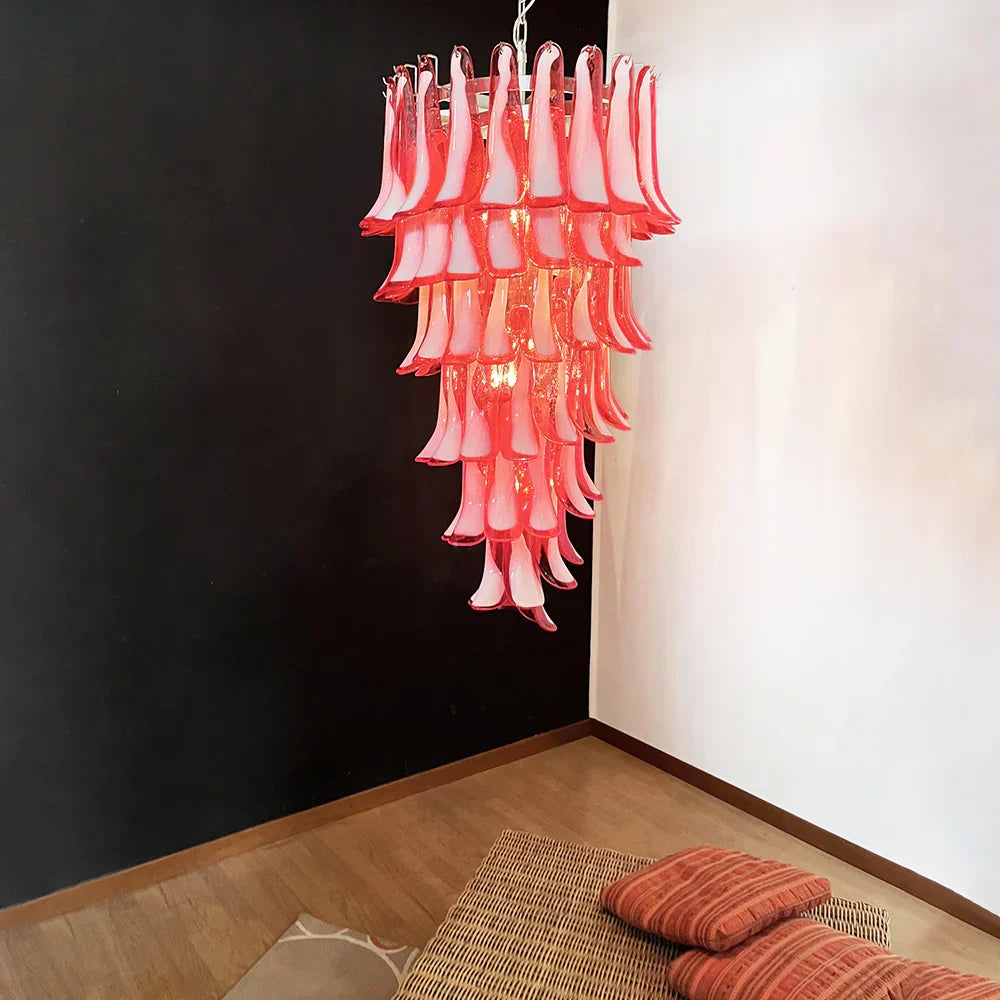 Petals Spiral Murano Red Chandelier - view 2