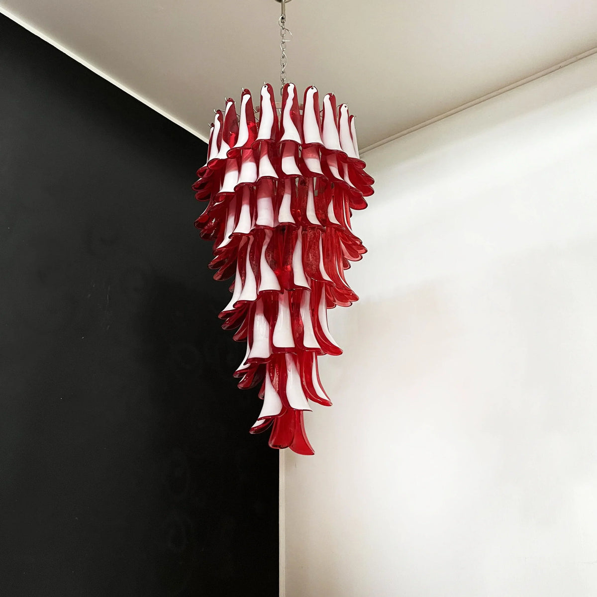 Petals Spiral Murano Red Chandelier - view 14