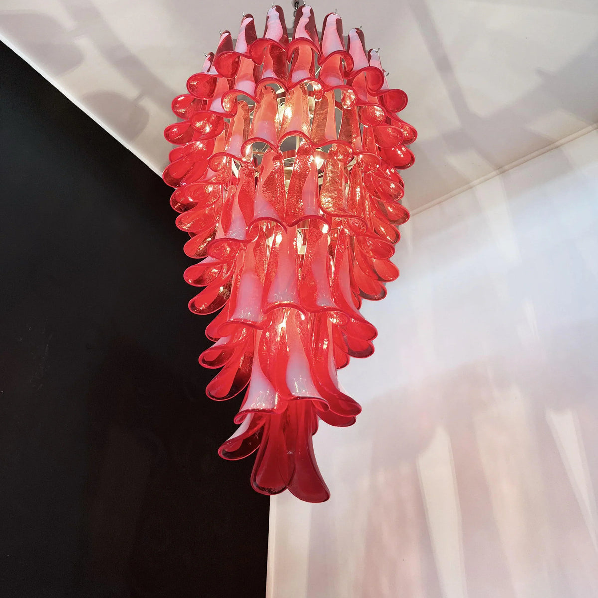 Petals Spiral Murano Red Chandelier - view 17