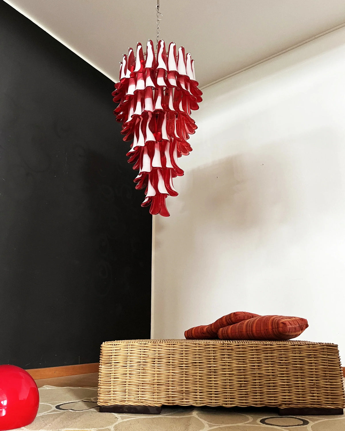 Petals Spiral Murano Red Chandelier - view 10