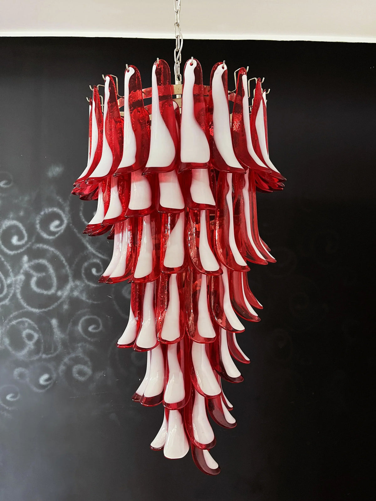 Petals Spiral Murano Red Chandelier - view 15
