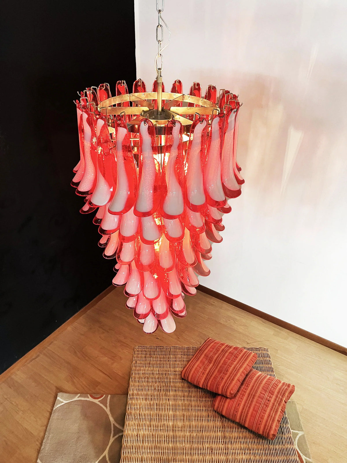 Petals Spiral Murano Red Chandelier - view 7