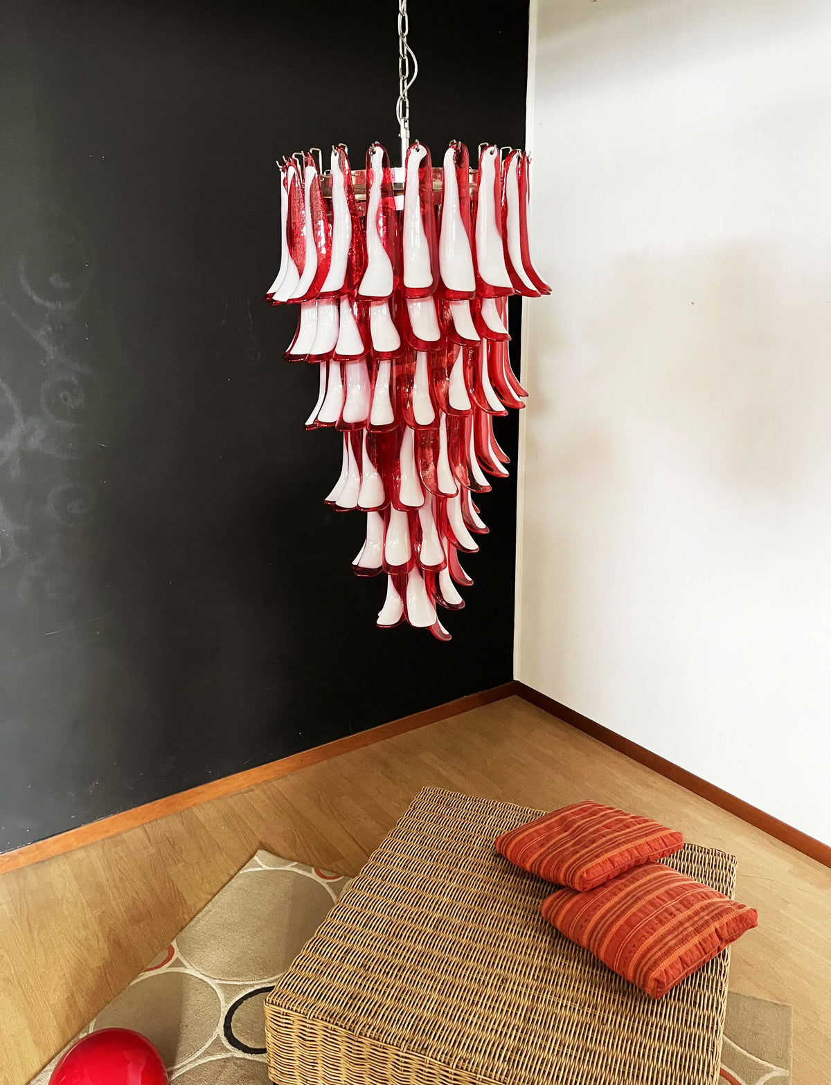 Petals Spiral Murano Red Chandelier - view 6
