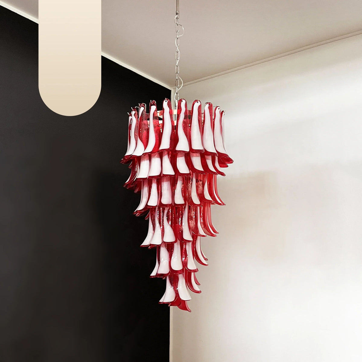 Petals Spiral Murano Red Chandelier - view 20
