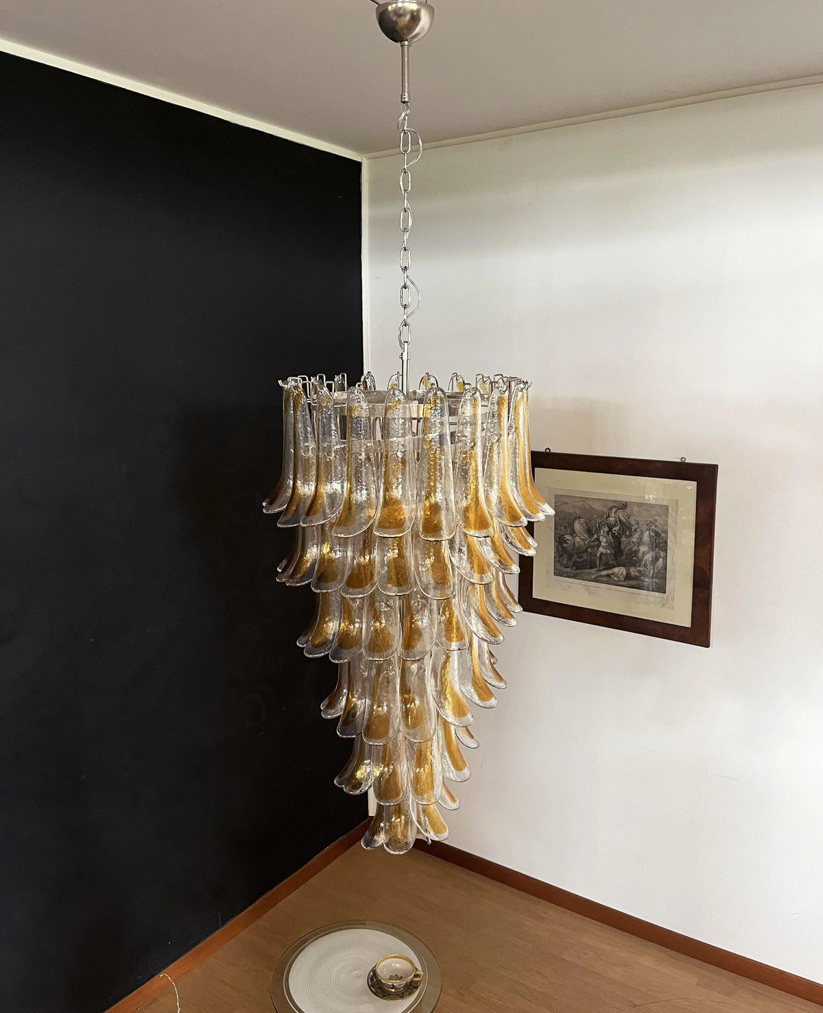 Petals Spiral Murano Transparent Chandelier Beautiful Amber - view 10