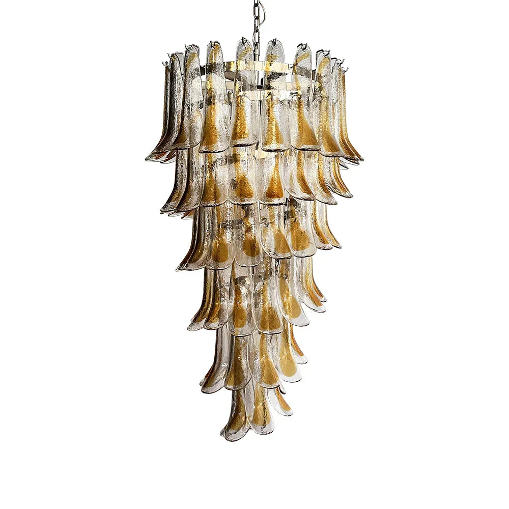 Petals Spiral Murano Transparent Chandelier Beautiful Amber - view 20