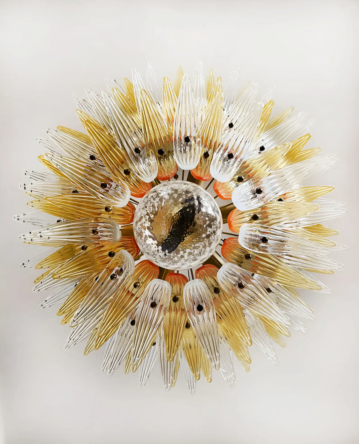 Beautifully Murano Palmette Amber Transparent Chandelier - view 15
