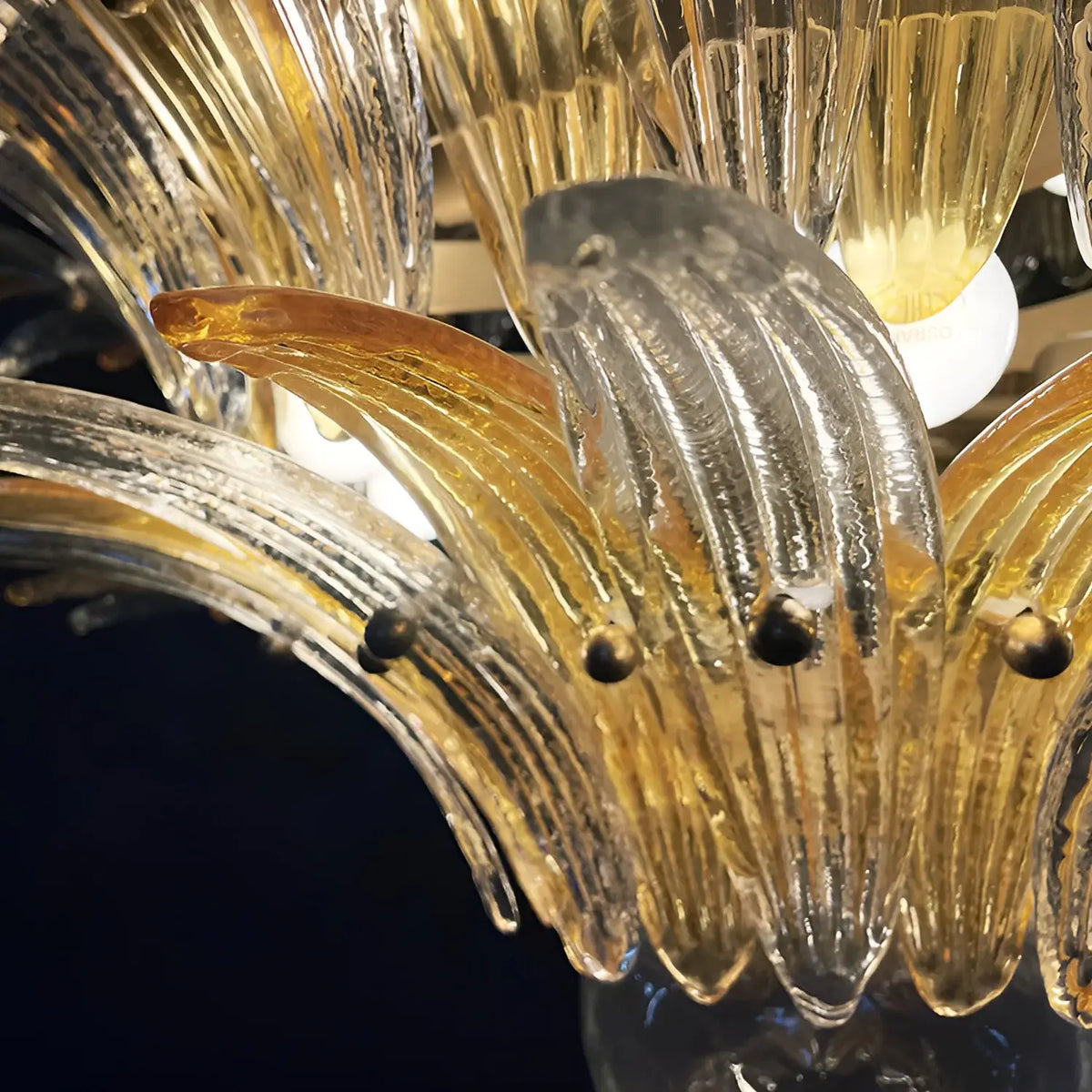 Beautifully Murano Palmette Amber Transparent Chandelier - view 18