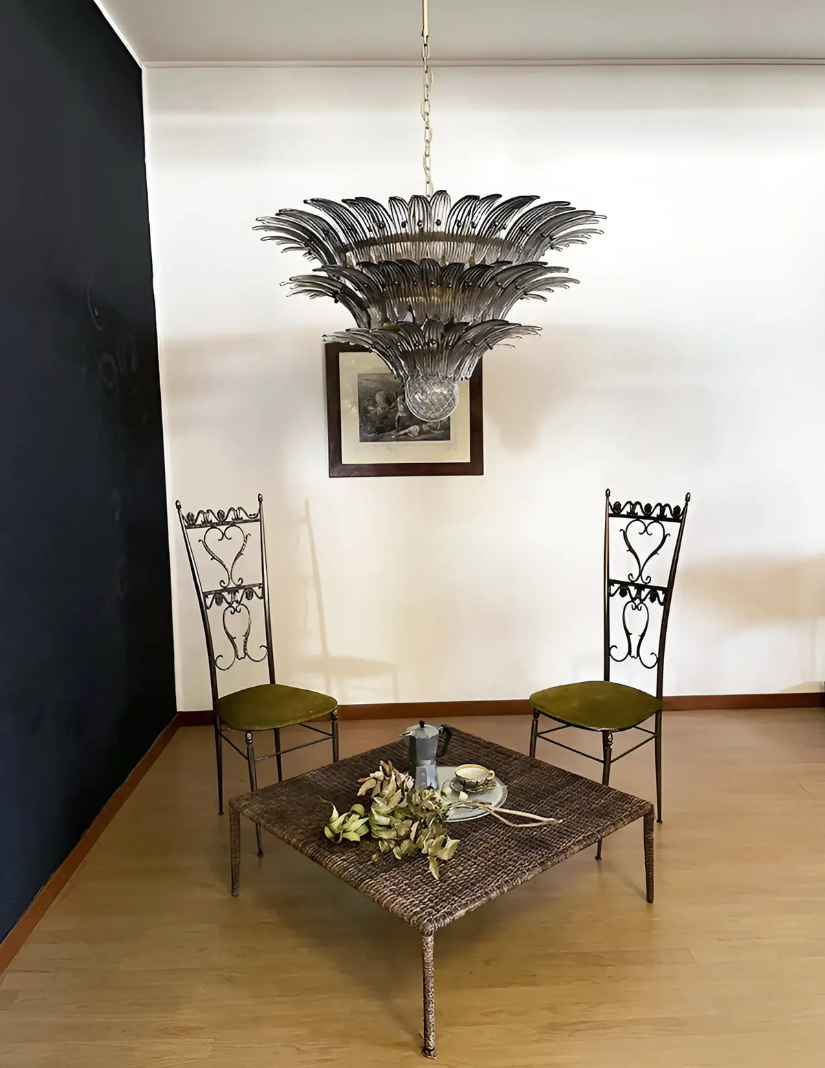 Beautifully Murano Palmette Smoked Chandelier - view 3