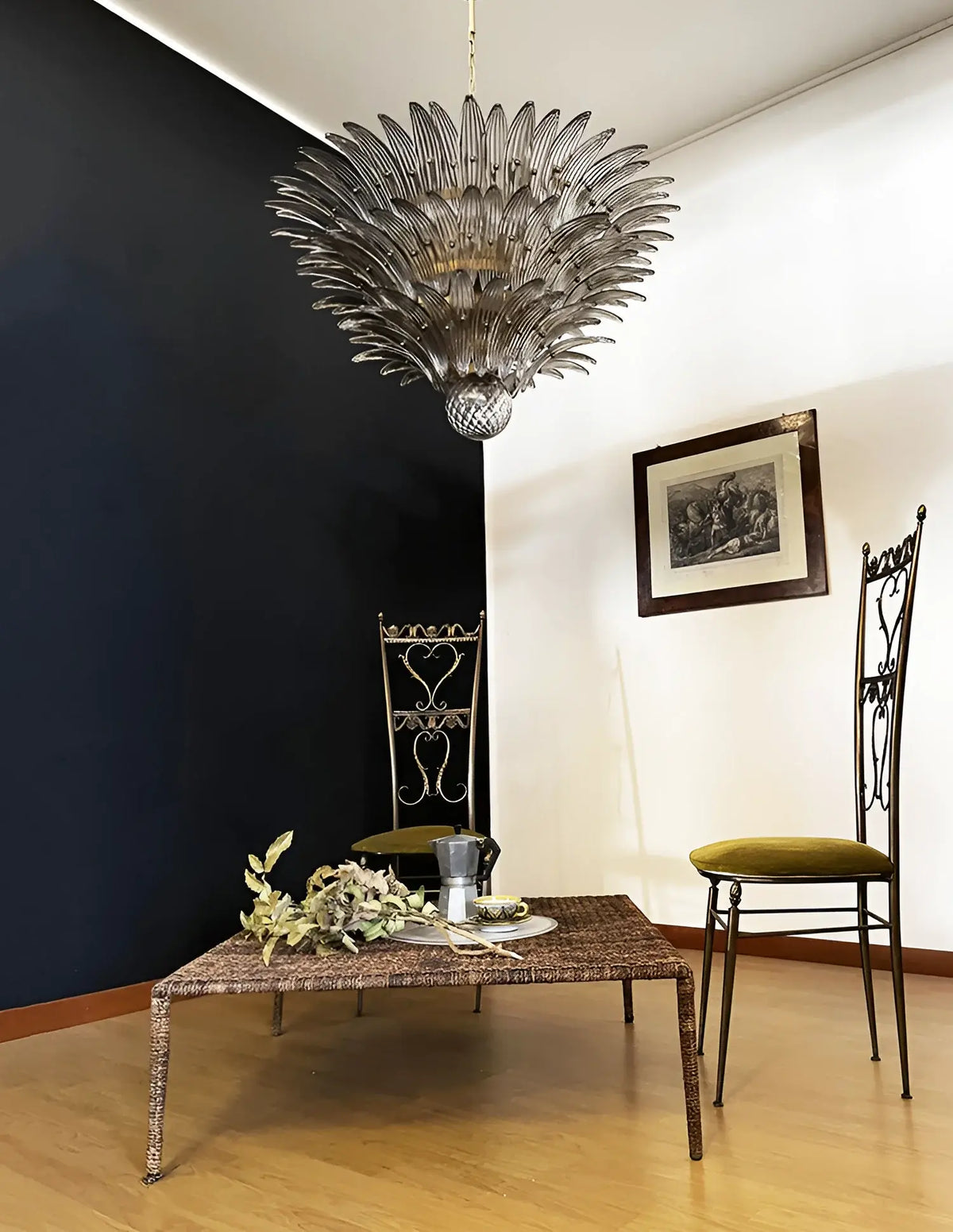 Beautifully Murano Palmette Smoked Chandelier - view 7