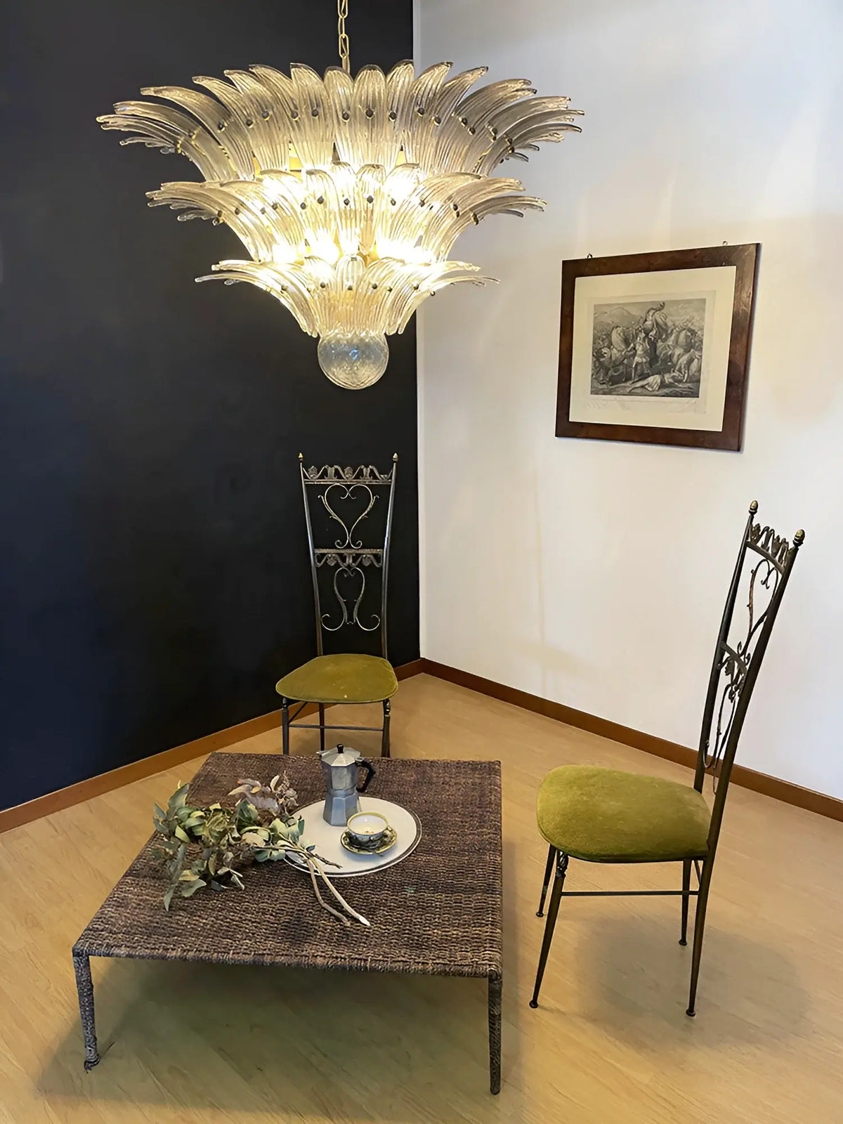 Beautifully Murano Palmette Smoked Chandelier - view 8