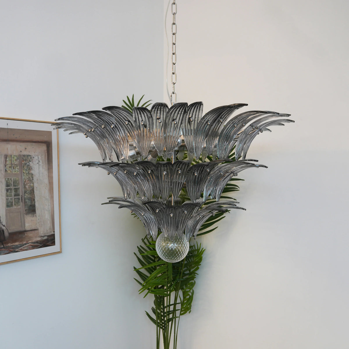 Beautifully Murano Palmette Smoked Chandelier - view 13