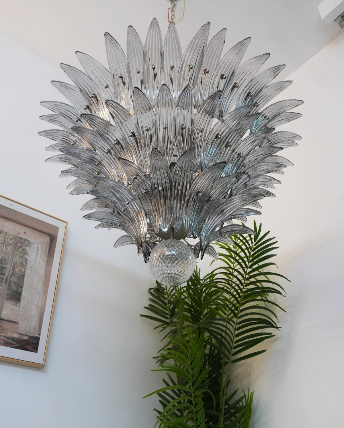 Beautifully Murano Palmette Smoked Chandelier - view 14
