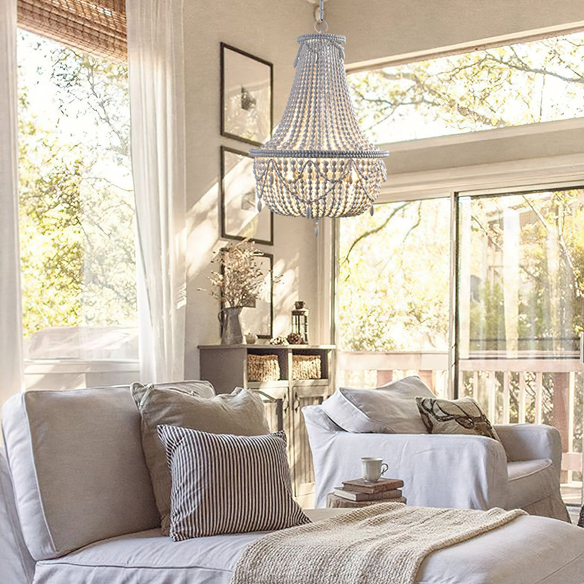 Betsey Wood Bead Chandelier - view 6