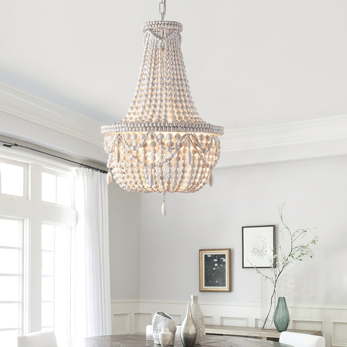Betsey Wood Bead Chandelier - view 2