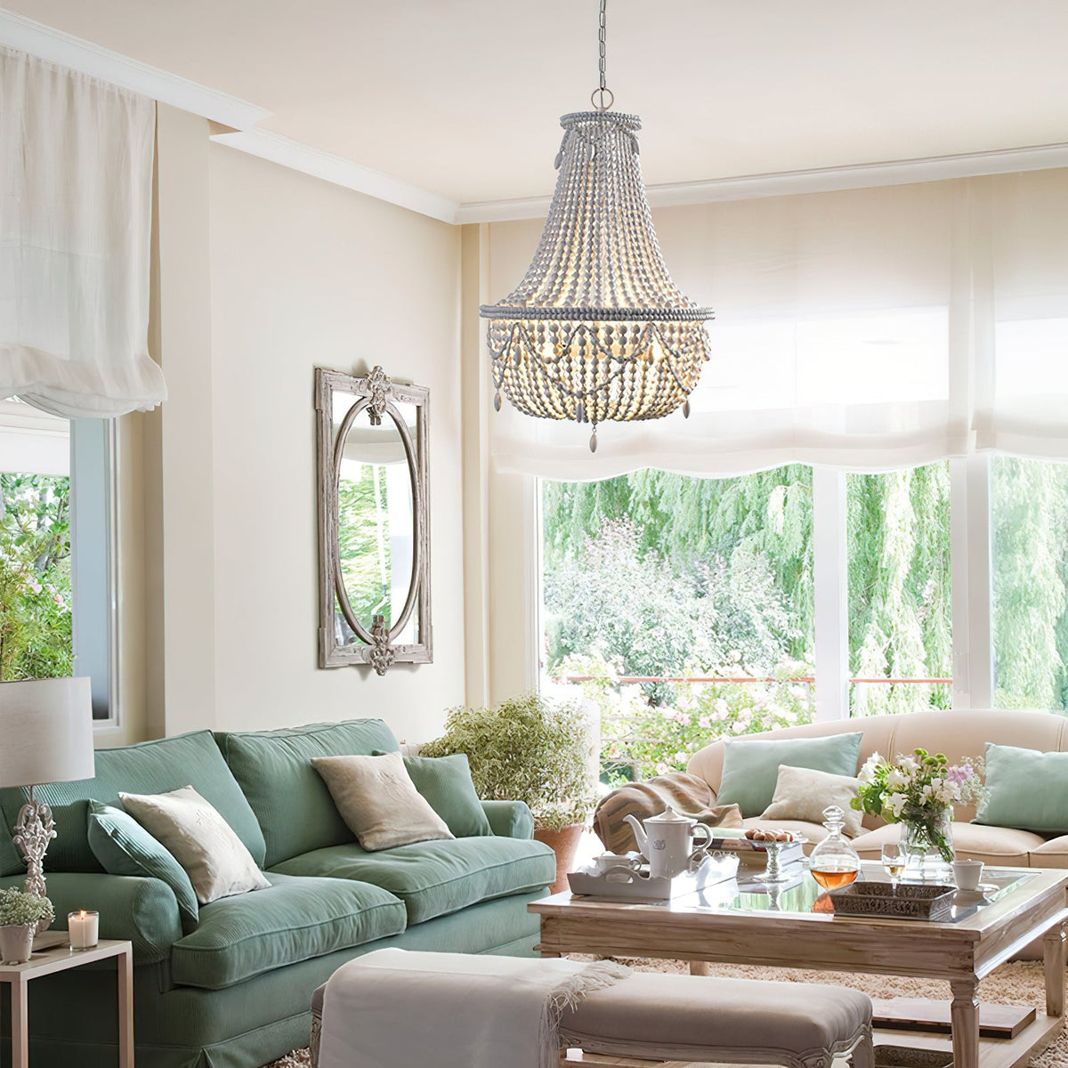Betsey Wood Bead Chandelier - view 4