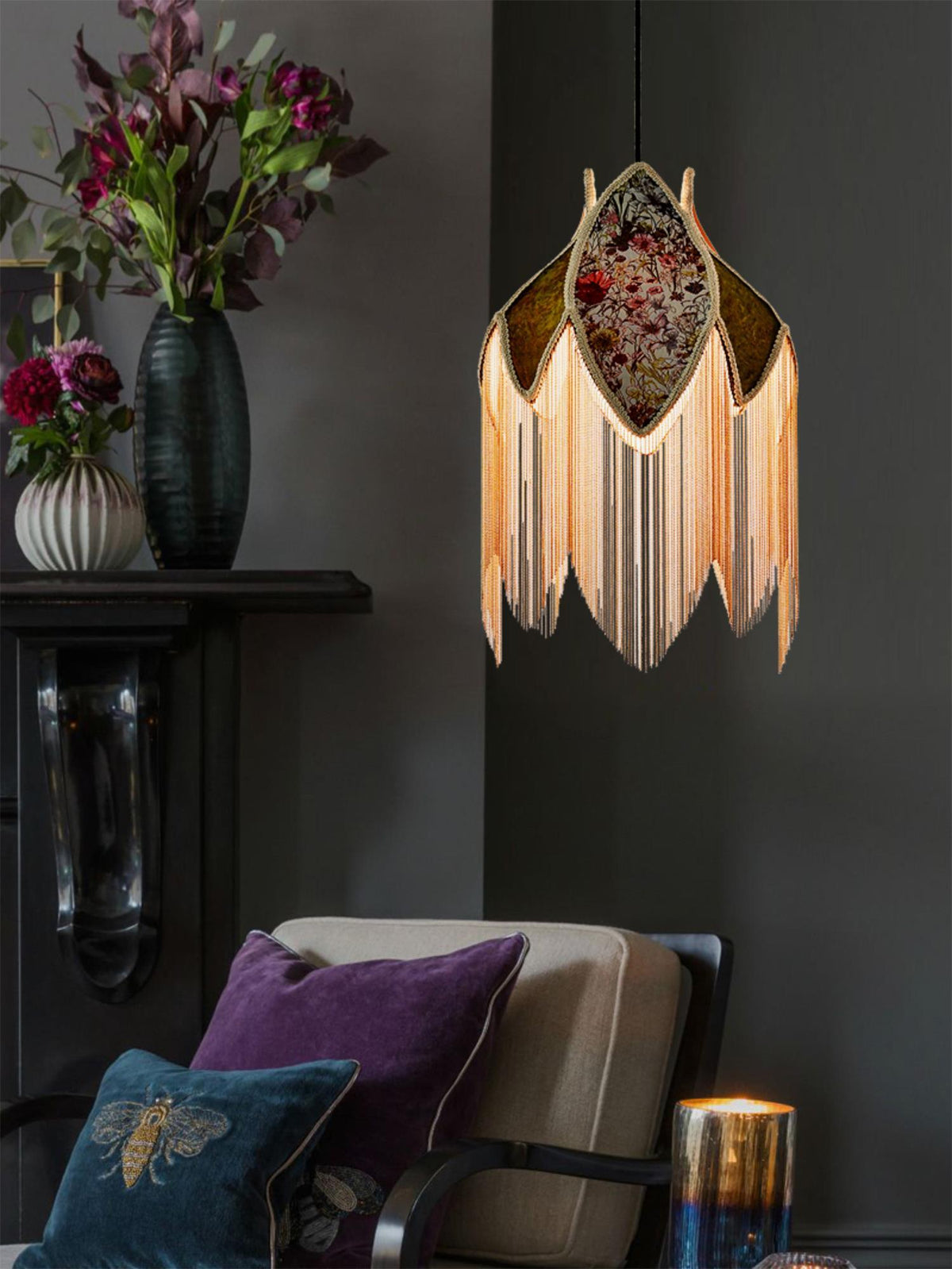 Bette Fringed Pendant Lamp - view 23