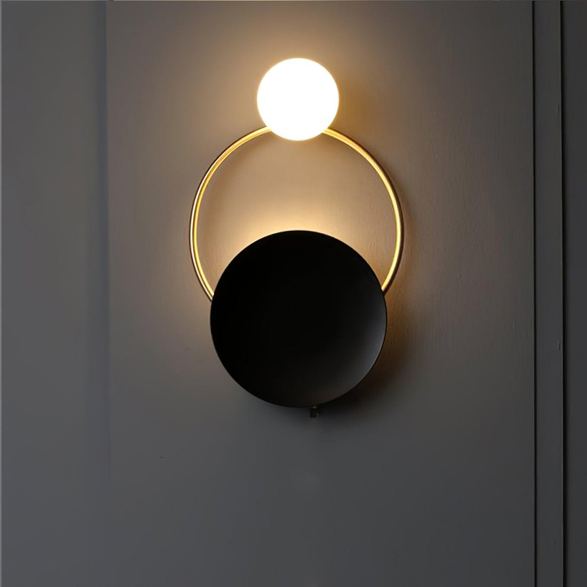 Black Circular Rings Wall Lamp - view 13
