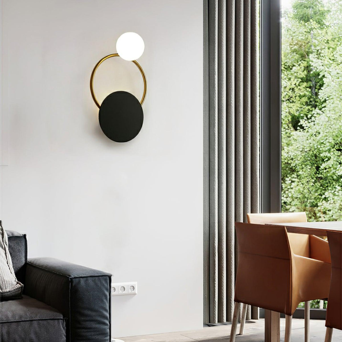 Black Circular Rings Wall Lamp - view 14