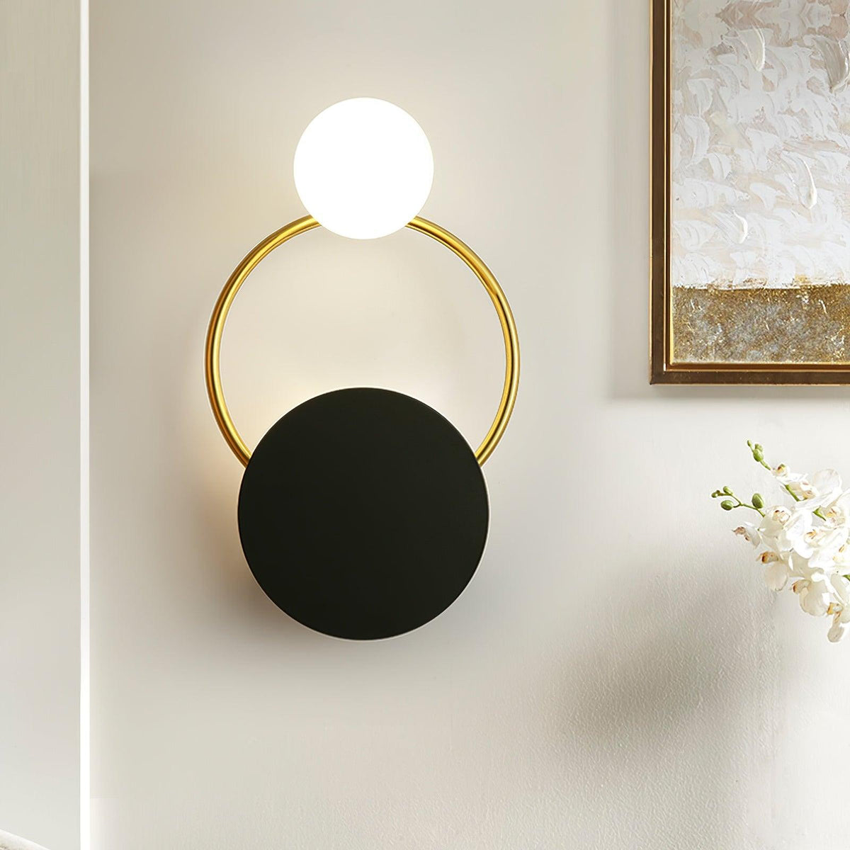 Black Circular Rings Wall Lamp - view 2