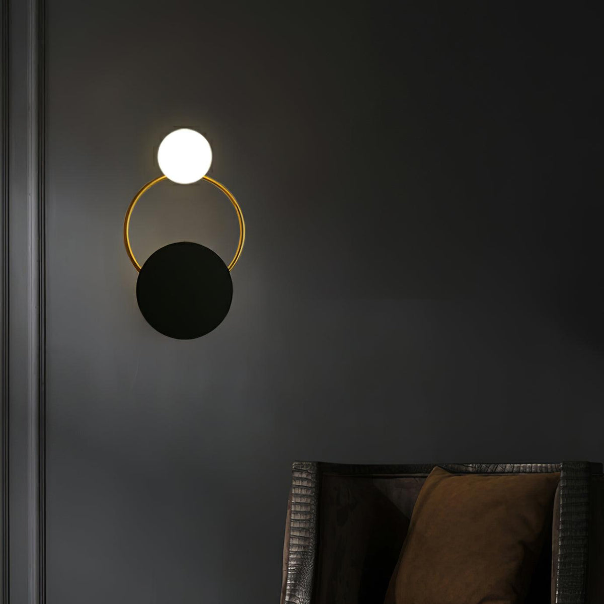 Black Circular Rings Wall Lamp - view 6