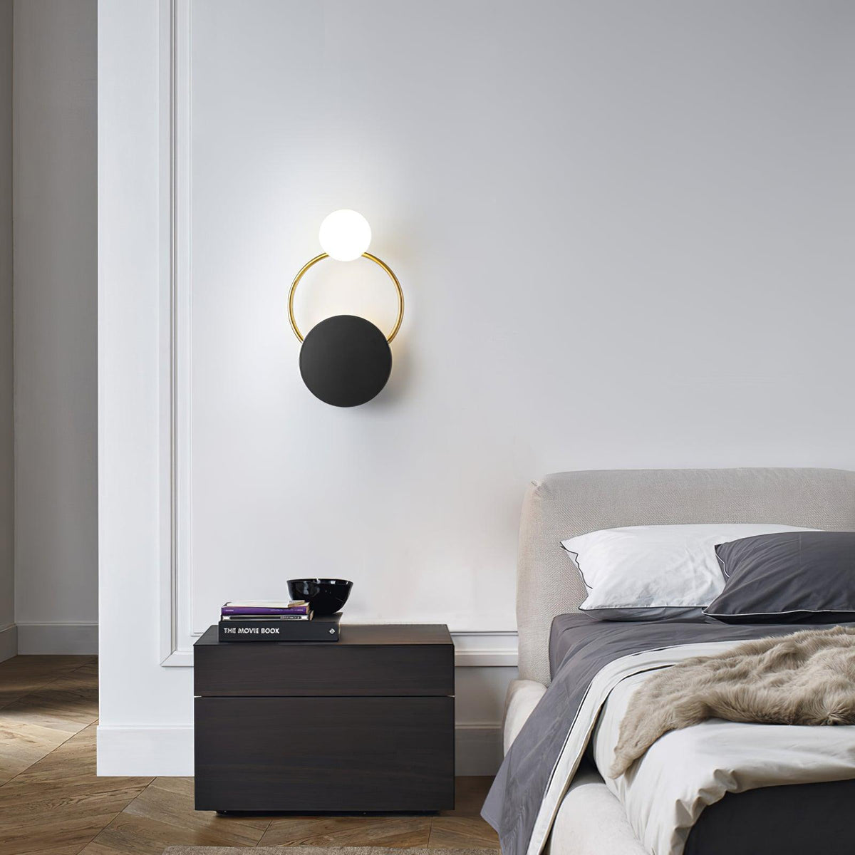 Black Circular Rings Wall Lamp - view 4