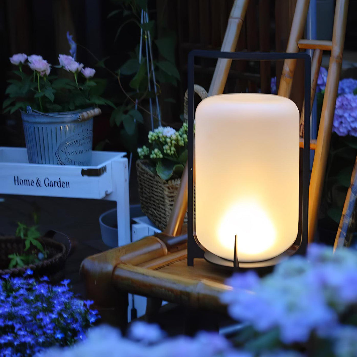Black Twilight Lantern Table Lamp - view 2