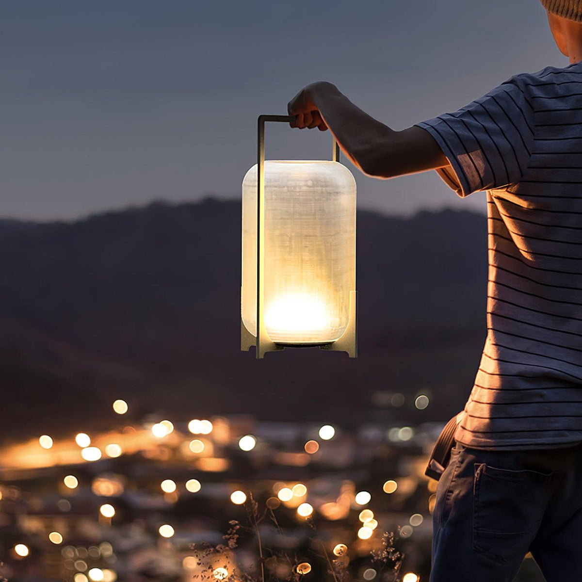 Black Twilight Lantern Table Lamp - view 3