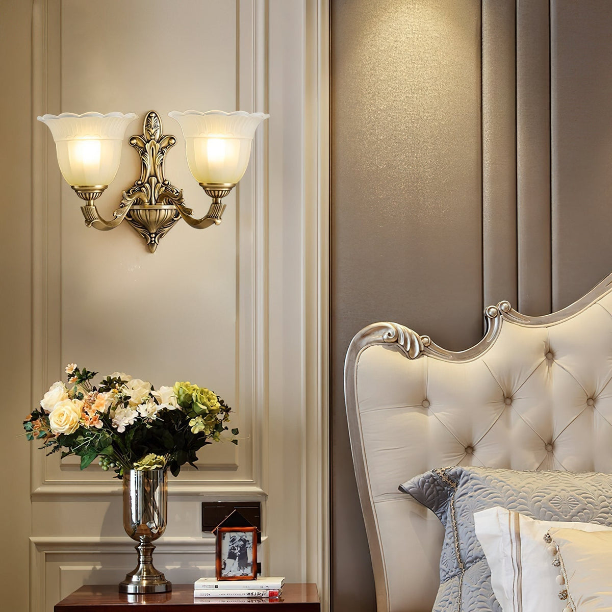 Bloom Flower Brass Sconce