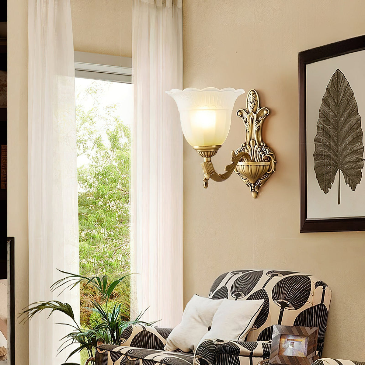 Bloom Flower Brass Sconce