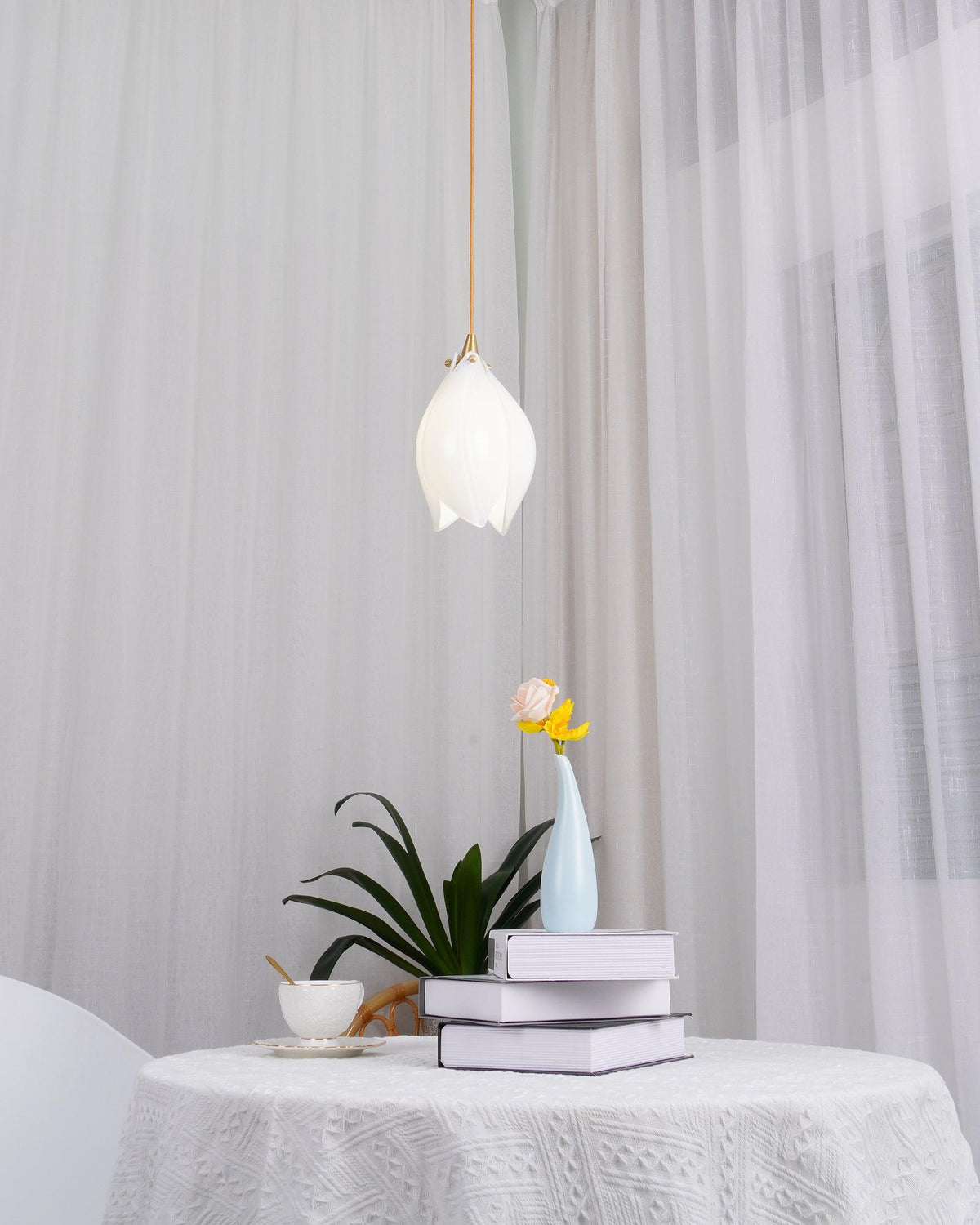 Ceramic Flower Pendant Light