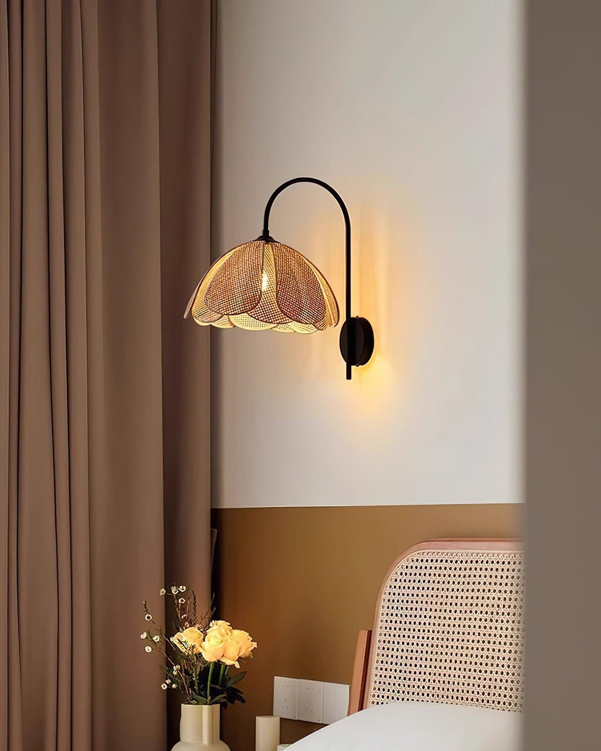 Rattan Wall Lamp 15.7 Inch