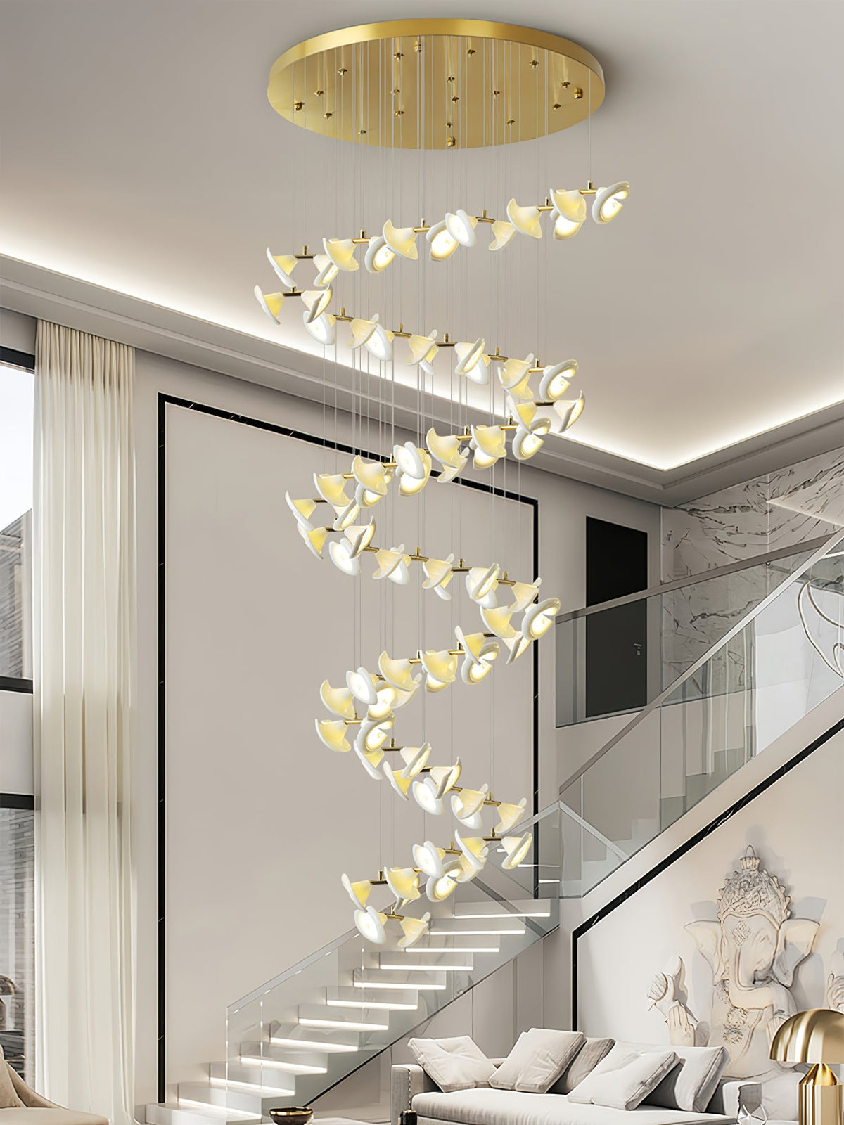 Blossom Double Horn Chandelier