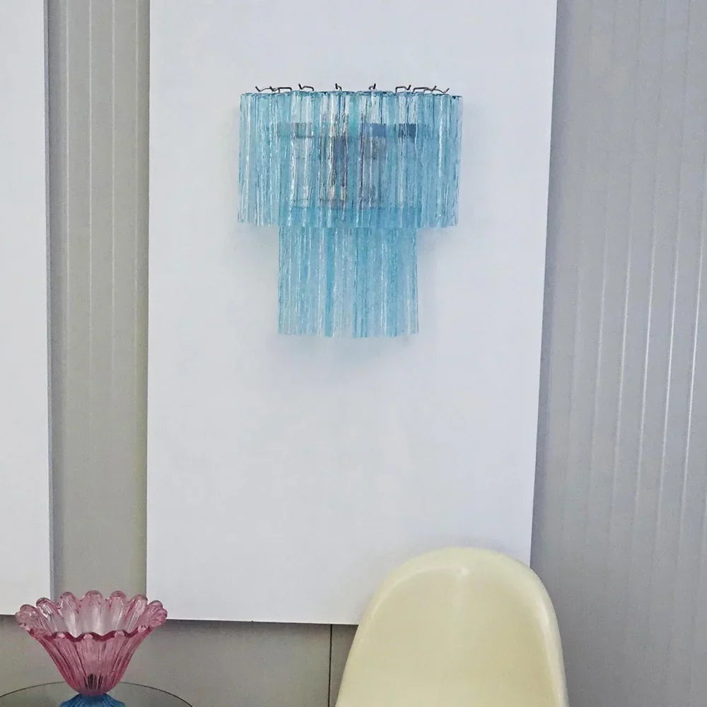 Blue Murano Glass Tube Wall Sconces - view 2
