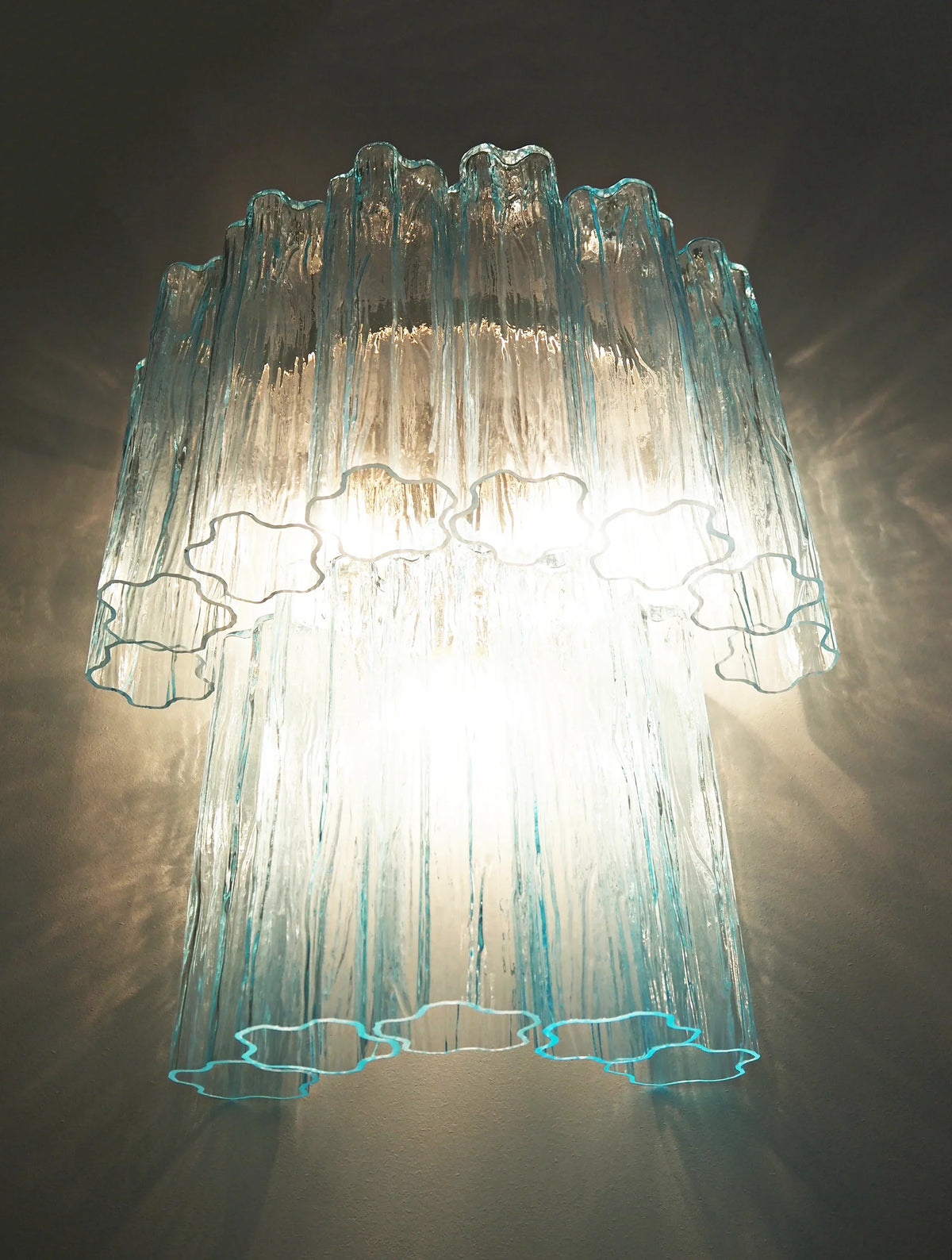 Blue Murano Glass Tube Wall Sconces - view 12